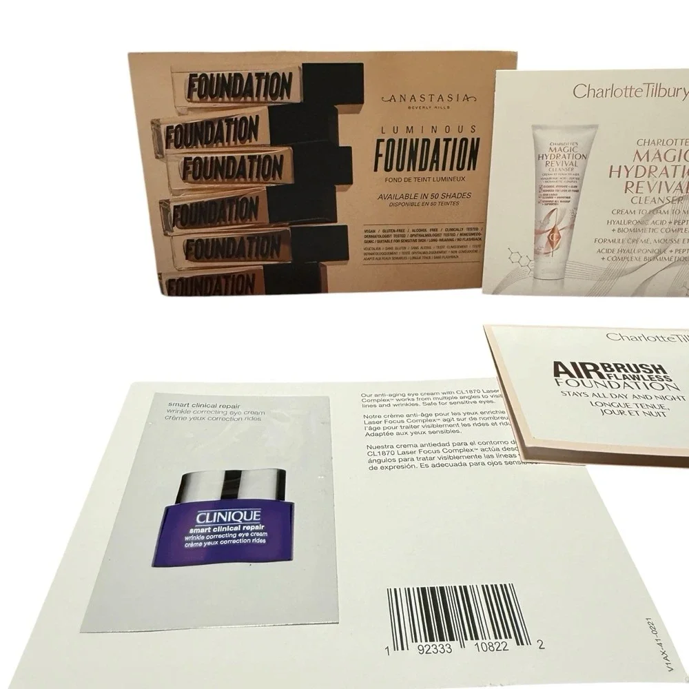 Lot‎ Of 6 Makeup/skin Care Samples Charlotte Tillberry, M.A.C, Anastasia & More